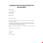 Letter of Congratulation example document template 