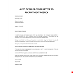 Car Detailer cover letter example document template