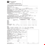 Surgery Operative example document template
