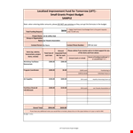 Small Grant Budget Template example document template
