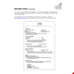 Teaching Resume Template - Download Now | Stand Out with Your Resume example document template