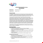 Operations Manager Job Description | Management, Service & Performance example document template