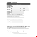 Company Payroll Template for Efficiently Managing Employee Payroll, Number of Hours example document template