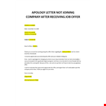 Candidates not joining after accepting offer letter example document template