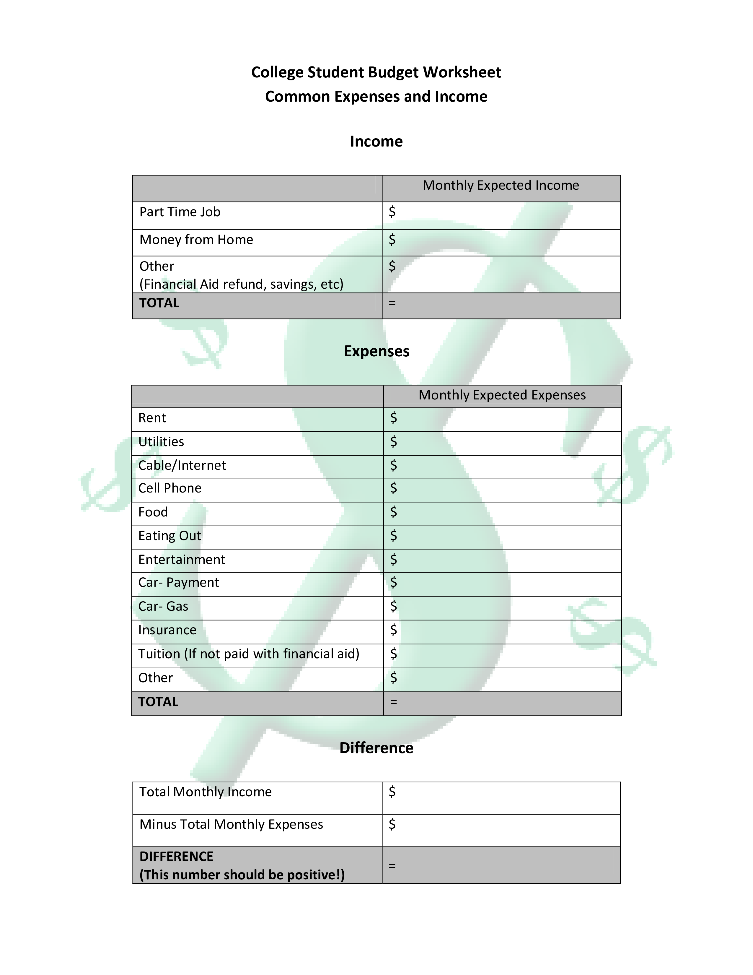 College Budget Worksheet Manage Expenses Track Monthly Total And how-to-make-a-budget-spreadsheet-business-intelligence-blog