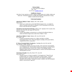 Experienced Nurse Resume Template: Nursing Specialist for Children in Baltimore example document template