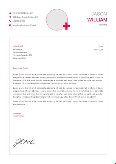 Modern Nursing Resume Cover Letter