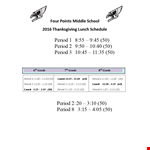 Thanksgiving Lunch Schedule Template example document template