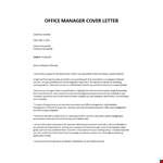 Office Manager Cover Letter example document template