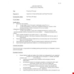 Preschool Principal Job Description example document template