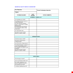 Monthly Safety Report: Indicate Concerns, Hazards & Safety example document template
