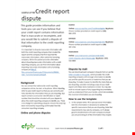 Dispute Credit Report - Quick & Easy Process - Your Company Name example document template