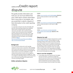 Dispute Credit Report - Quick & Easy Process - Your Company Name example document template 