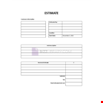 Template For An Estimation example document template