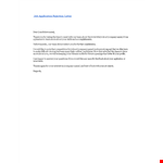 Job Application Rejection Letter example document template