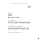 Experience Graphic Designer Job Application: Designing Graphics with Experience example document template 