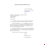 Interview Appointment Request Letter Example example document template