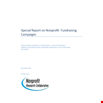 Fundraising Campaigns for Nonprofit Organizations - Increase Contributions by X Percent example document template