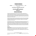 Retail Vendor Contract Template - Efficient Contract Process for Vendors in the Retail Industry example document template