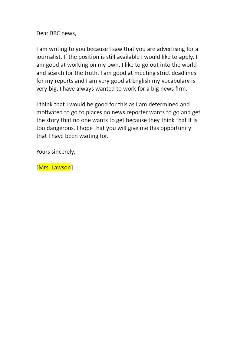 application-letter-for-a-journalist