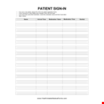 Dental Patient Sign In Sheet example document template 