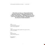 Get Your Sport Organization Back on Track: Solving Your Problem with Our Case Study Template example document template