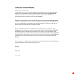Community Service compelling Letter Template example document template