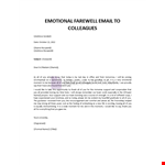 Emotional Farewell Email To Colleagues example document template
