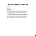 Applying for higher position example document template