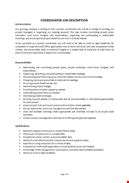 Project Coordinator Job Description
