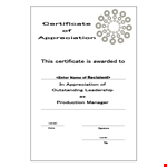 Certificate of Appreciation Template - Free Printable example document template