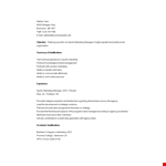 Sports Marketing Manager Resume example document template