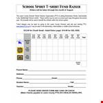 School T Shirt Order Form example document template