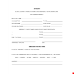 School Employee Emergency Notification Form example document template