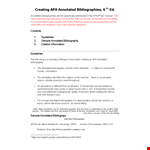 Apa Annotated Bibliographies 8th Edition | Business Outsourcing Examples example document template