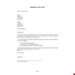 Pharmacy Tech Letter example document template