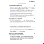 Acknowledging Receipt of Employment Application for Position in Department example document template