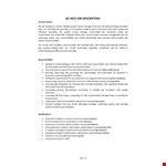 Quality Inspector Job Description example document template