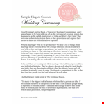 Easy To Print Wedding Cermony Template For Download example document template