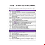 A wedding checklist template you can edit example document template