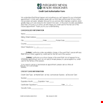 Credit Card Authorization Form Template for Events, Appointments, and Secure Credit Transactions example document template