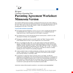 Agree on Parenting Plan Template for Children example document template