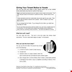 Notice to Vacate: A Letter for Renters | Giving Your Tenant Proper Notification example document template 