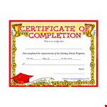 Sunday School Completion Certificate Template example document template