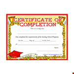 Sunday School Completion Certificate Template example document template 