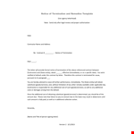 Termination and Remedies Template for Notice of Contract Termination example document template