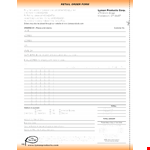 Printable Retail Order Form Template example document template
