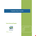 Feasibility Study Checklist Template - Alternative, include, cleanup example document template