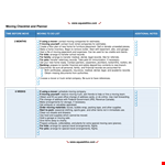 Moving Packing Checklist - Essential Items for a Smooth Move | Squawkfox example document template