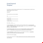 Project Grant Proposal Template for State Programs example document template